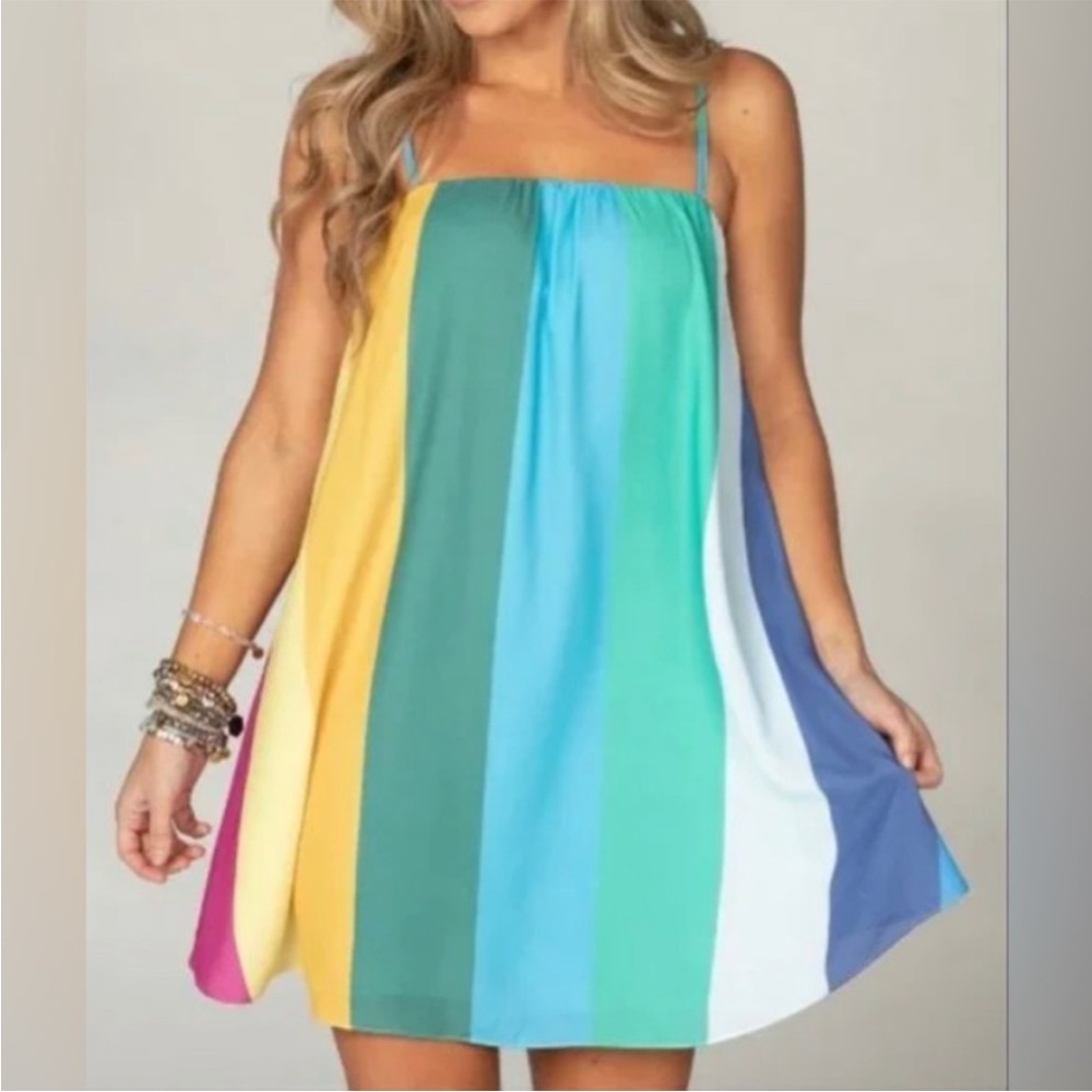 Buddy Love Blue and Green Mini Dress